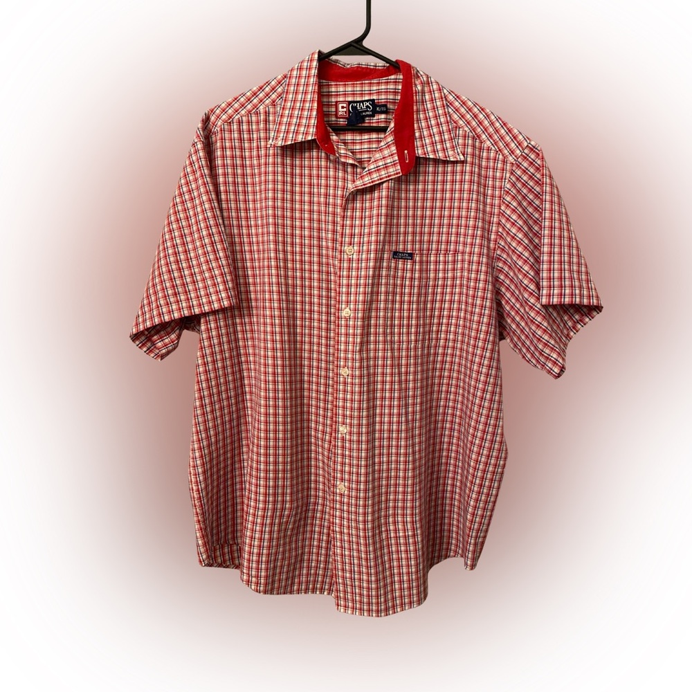 Chaps by Ralph Lauren Preppy Red Plaid Men's Shirt Size XL Dadcore